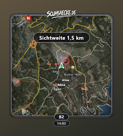 Eckige, gedrehte Minimap mit einstellbarer Sichtweite